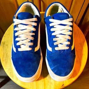 VANS OLD SKOOL ROYAL BLUE LEATHER TENNIS SHOES ENC